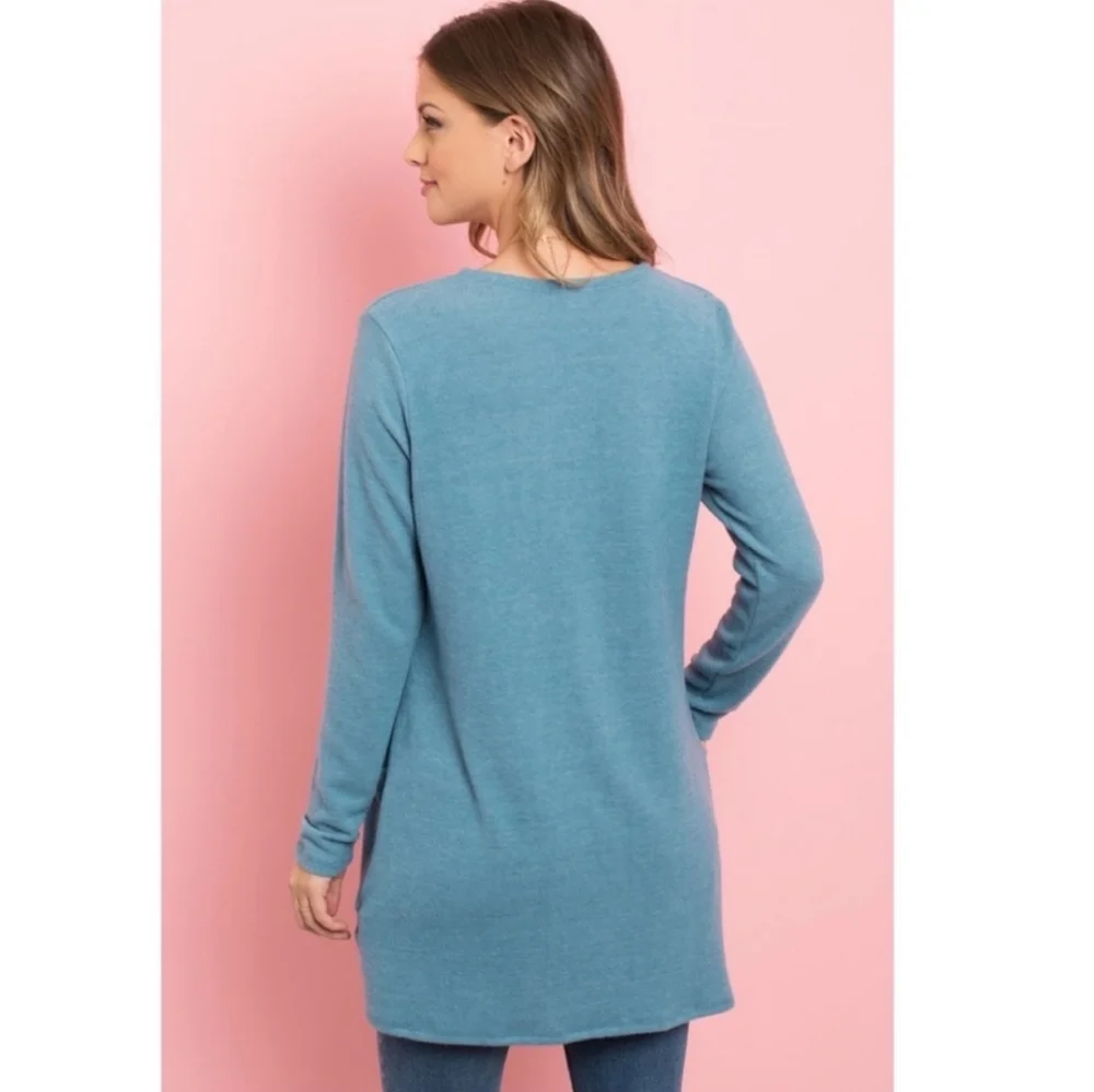 Soft blue long sleeve cardigan - Picture 2 of 3